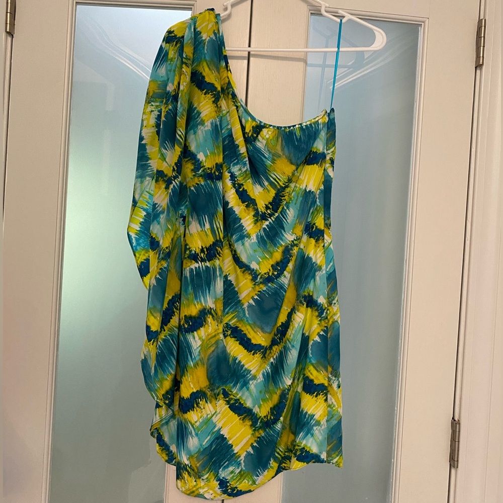 Y2K Style One Shoulder Trina Turk Dress